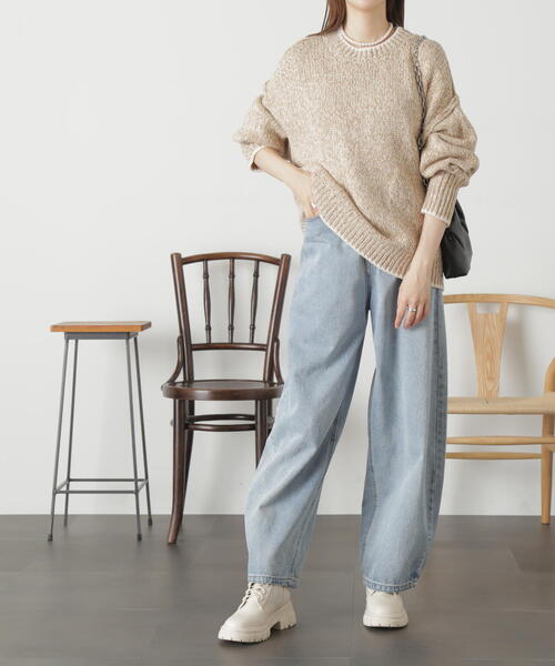 FREE'S MART（フリーズマート）の「◆カラーミックスルーズニット（ニット/セーター・レディース・ベージュ/レッド/ブルー・FREE）」の7枚目の写真