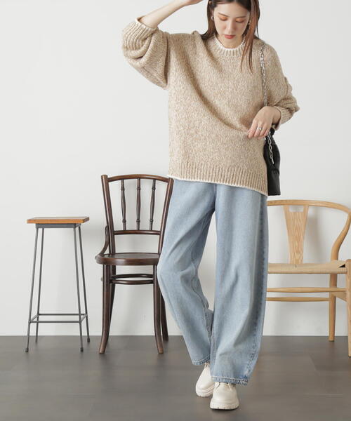 FREE'S MART（フリーズマート）の「◆カラーミックスルーズニット（ニット/セーター・レディース・ベージュ/レッド/ブルー・FREE）」の9枚目の写真