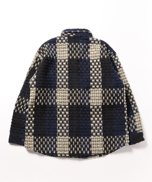 Burner（バーナー）の「【OKUOKU　0909】レトロ チェック ジャケット oku-outer-684978294706-55 U（ステンカラーコート・メンズ・グレー/ネイビー・L/M/XL）」の3枚目の写真