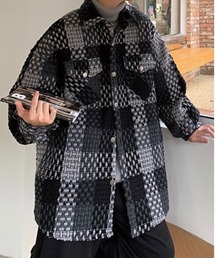 Burner | 【OKUOKU　0909】レトロ チェック ジャケット oku-outer-684978294706-55 U(ステンカラーコート)