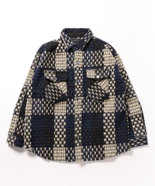 Burner（バーナー）の「【OKUOKU　0909】レトロ チェック ジャケット oku-outer-684978294706-55 U（ステンカラーコート・メンズ・グレー/ネイビー・L/M/XL）」の6枚目の写真