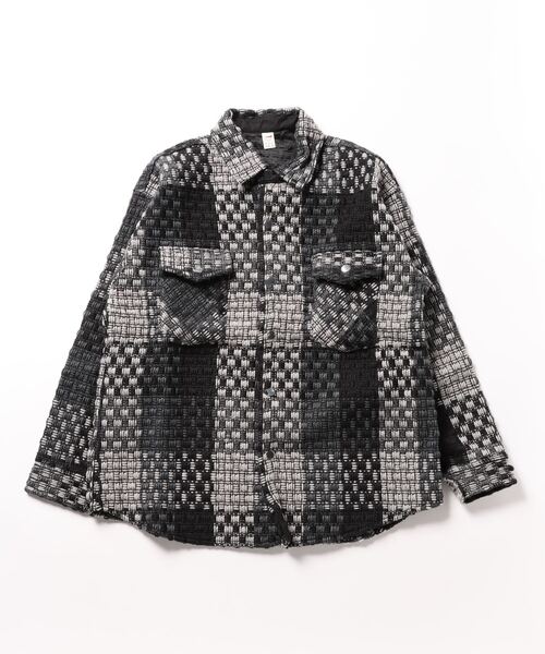 Burner（バーナー）の「【OKUOKU　0909】レトロ チェック ジャケット oku-outer-684978294706-55 U（ステンカラーコート・メンズ・グレー/ネイビー・L/M/XL）」の5枚目の写真