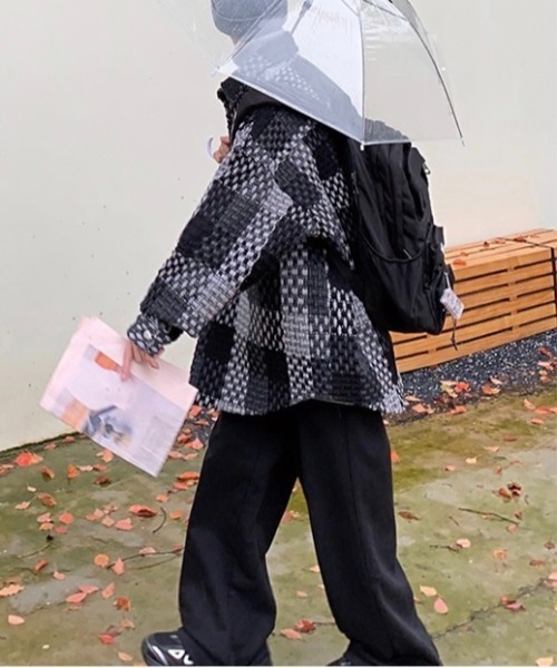 Burner（バーナー）の「【OKUOKU　0909】レトロ チェック ジャケット oku-outer-684978294706-55 U（ステンカラーコート・メンズ・グレー/ネイビー・L/M/XL）」の19枚目の写真