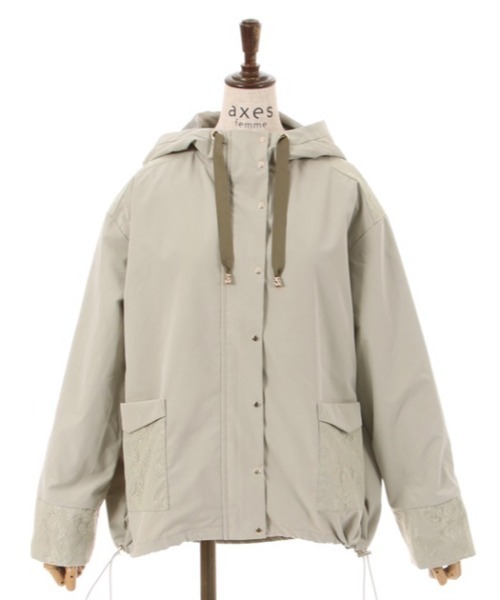 axes femme（アクシーズファム）の「【選べる2丈】撥水加工マウンテンパーカー（マウンテンパーカー・レディース・ブラック/キナリ/カーキブラウン・LARGE/MEDIUM）」の6枚目の写真