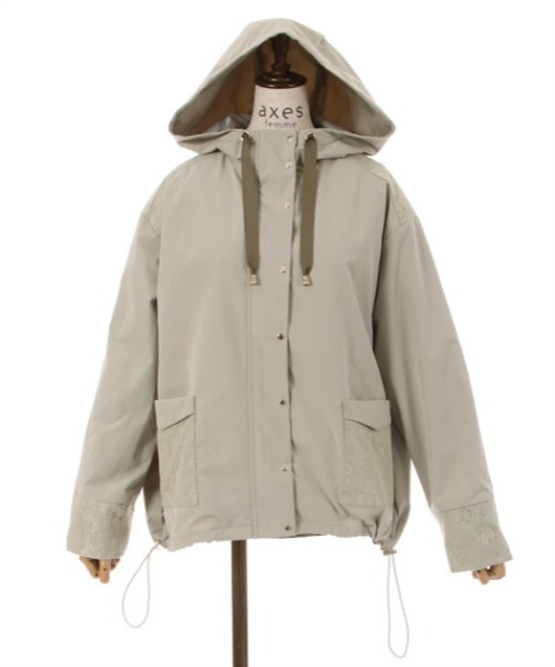 axes femme（アクシーズファム）の「【選べる2丈】撥水加工マウンテンパーカー（マウンテンパーカー・レディース・ブラック/キナリ/カーキブラウン・LARGE/MEDIUM）」の11枚目の写真