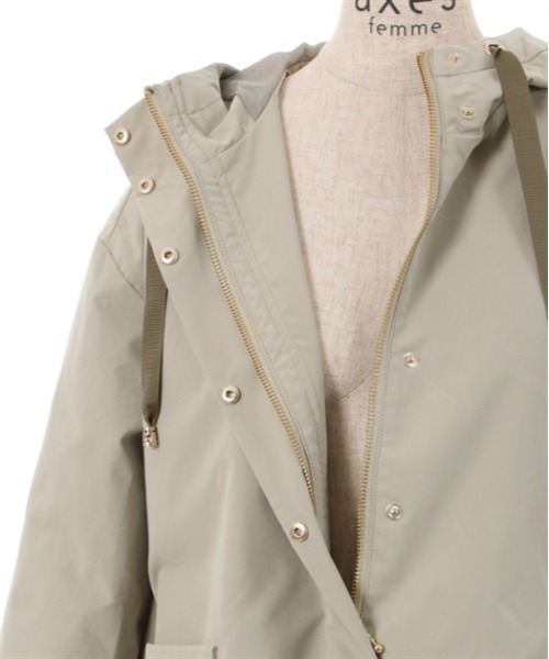 axes femme（アクシーズファム）の「【選べる2丈】撥水加工マウンテンパーカー（マウンテンパーカー・レディース・ブラック/キナリ/カーキブラウン・LARGE/MEDIUM）」の13枚目の写真