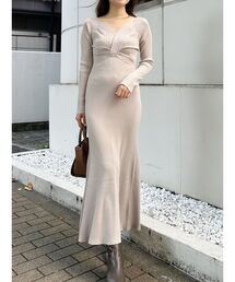 MERCURYDUO（マーキュリーデュオ）の「2WAYツイストネックリブニットワンピース（ワンピース・レディース）」