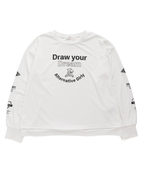 algy(アルジー)の「カジュアルもちふわロンT(Tシャツ/カットソー・キッズ・サックスブルー/チャコール/ピンク/オフホワイト・XX-SMALL/X-SMALL/MEDIUM/SMALL)」の2枚目の写真