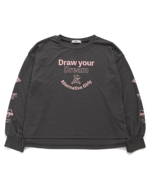 algy(アルジー)の「カジュアルもちふわロンT(Tシャツ/カットソー・キッズ・サックスブルー/チャコール/ピンク/オフホワイト・XX-SMALL/X-SMALL/MEDIUM/SMALL)」の3枚目の写真
