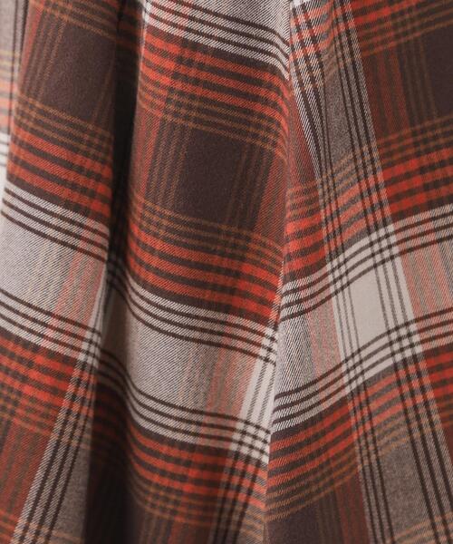 couture brooch（クチュールブローチ）の「◆【リボン付け外し2WAY】起毛チェックタックボリュームスカート（スカート・レディース・ブラウン系その他3/ブラウン系2・36/38/40/42）」の19枚目の写真