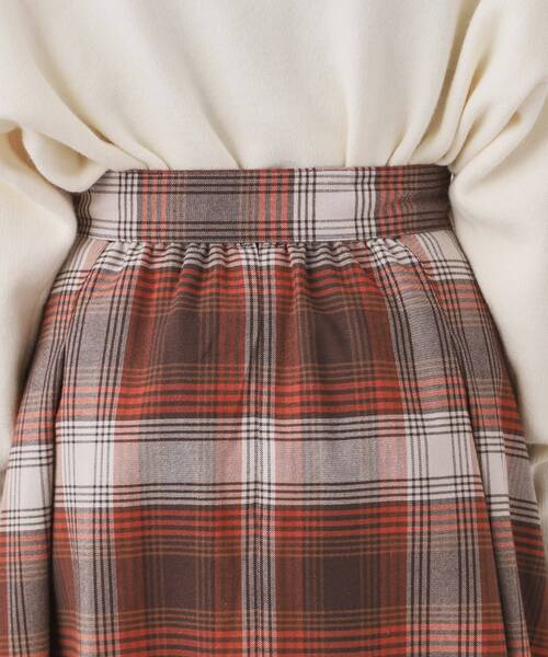 couture brooch（クチュールブローチ）の「◆【リボン付け外し2WAY】起毛チェックタックボリュームスカート（スカート・レディース・ブラウン系その他3/ブラウン系2・36/38/40/42）」の21枚目の写真