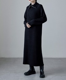 etoll. | ハーフジップリブニットワンピース(ワンピース)