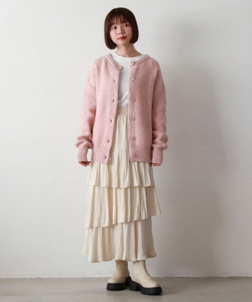 archives(アルシーヴ)の「マットサテンアシメフリルティアードスカート(スカート・レディース・ブラック/グレー/アイボリー/キャメル/ブルー・MEDIUM)」の11枚目の写真