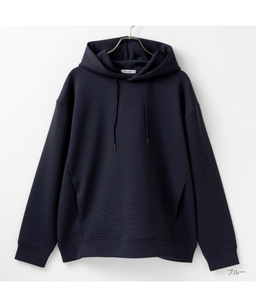 URBAN COLLECTION(アーバンコレクション)の「URBAN COLLECTION エアスムージー ポンチ素材 プルオーバーパーカー メンズ(パーカー・メンズ・オフホワイト/チャコールグレー/ブルー・L/XL/M)」の4枚目の写真
