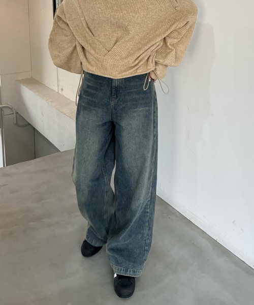 shesame（シーセム）の「配色加工デニムパンツ（デニムパンツ