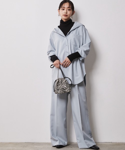 CHIC STYLE（シックスタイル）の「＜大きいサイズ＞センタープレスワイドパンツ シックスタイル（スラックス・レディース・チャコールグレー/ベージュ系/ブルー・LL/4L/3L/L/5L）」の8枚目の写真