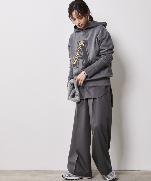 CHIC STYLE（シックスタイル）の「＜大きいサイズ＞センタープレスワイドパンツ シックスタイル（スラックス・レディース・チャコールグレー/ベージュ系/ブルー・LL/4L/3L/L/5L）」の13枚目の写真