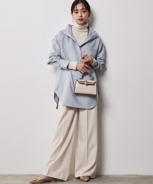 CHIC STYLE（シックスタイル）の「＜大きいサイズ＞センタープレスワイドパンツ シックスタイル（スラックス・レディース・チャコールグレー/ベージュ系/ブルー・LL/4L/3L/L/5L）」の15枚目の写真