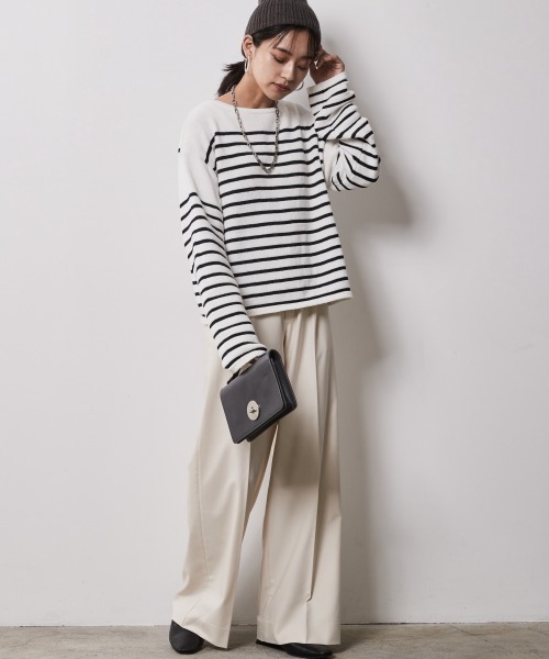 CHIC STYLE（シックスタイル）の「＜大きいサイズ＞センタープレスワイドパンツ シックスタイル（スラックス・レディース・チャコールグレー/ベージュ系/ブルー・LL/4L/3L/L/5L）」の22枚目の写真