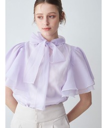 MERCURYDUO | 2WAY配色メローラッフルリボンブラウス(シャツ/ブラウス)