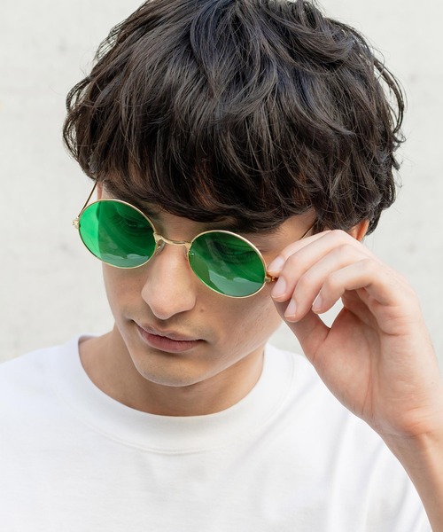 Rocky Monroe(ロッキーモンロー)の「カラーレンズ ラウンド型UVカットサングラス(サングラス・メンズ・ピンク/ブルー/イエロー/グリーン/パープル/ライトグリーン・FREE)」の2枚目の写真