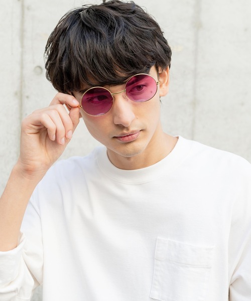 Rocky Monroe(ロッキーモンロー)の「カラーレンズ ラウンド型UVカットサングラス(サングラス・メンズ・ピンク/ブルー/イエロー/グリーン/パープル/ライトグリーン・FREE)」の10枚目の写真