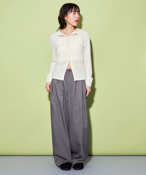 CITEN(シテン)の「<CITEN>ボタンフロント コンパクトトップス(Tシャツ/カットソー・レディース・ブラック/イエロー/ホワイト・FREE)」の7枚目の写真