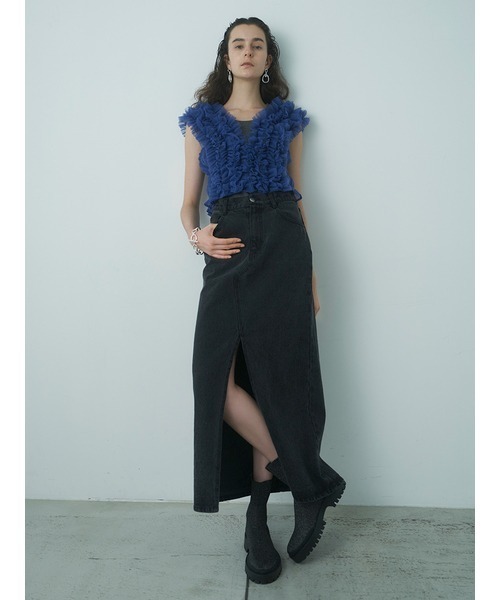 emmi（エミ）の「【emmi atelier】フロントスリットデニム