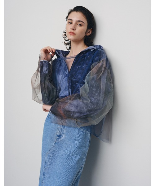 emmi(エミ)の「【emmi atelier】フロントスリットデニムスカート(スカート・レディース・ブラック/ライトブルー・0/1)」の3枚目の写真