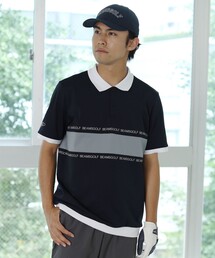 【新品】ローカルゴルフ ポロシャツ 白×水色ボーダー S/M オーバーサイズ TOMMY HILFIGER GOLF（トミー ヒルフィガー ゴルフ）の「[トミー