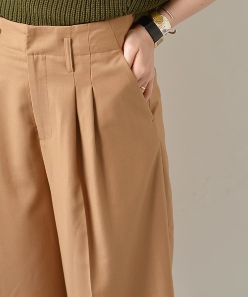 Khaju（カージュ）の「Khaju: タックガウチョ□（その他パンツ・レディース・キャメル/ブラック・27/26）」の5枚目の写真