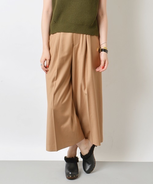 Khaju（カージュ）の「Khaju: タックガウチョ□（その他パンツ・レディース・キャメル/ブラック・27/26）」の6枚目の写真