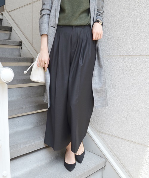 Khaju（カージュ）の「Khaju: タックガウチョ□（その他パンツ・レディース・キャメル/ブラック・27/26）」の9枚目の写真