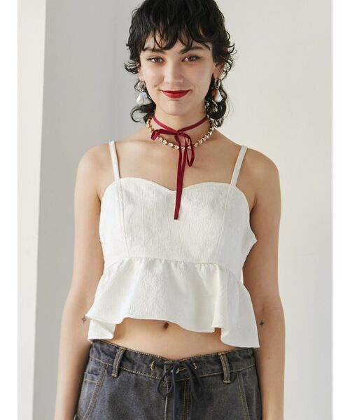 jouetie（ジュエティ）の「ビスチェレイヤードチュニックシャツ【セットアイテム】（シャツ/ブラウス・レディース・ブラック/アイボリー・MEDIUM）」の12枚目の写真