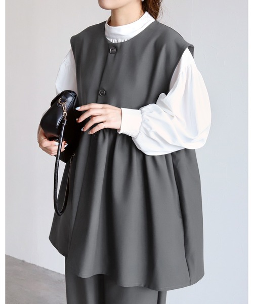 セール】ペプラムギャザーベスト（スーツベスト）｜reca（レカ）の