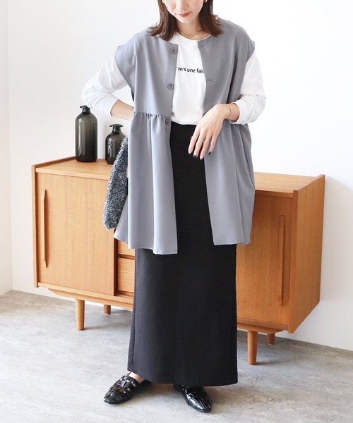 reca（レカ）の「ペプラムギャザーベスト（スーツベスト）」 - WEAR