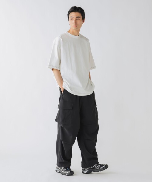 BEAMS HEART(ビームスハート)の「【ユニセックス】ステッチ 配色 オーバー Tシャツ(Tシャツ/カットソー・メンズ・ブラック/ホワイト・MEDIUM/SMALL/LARGE)」の3枚目の写真