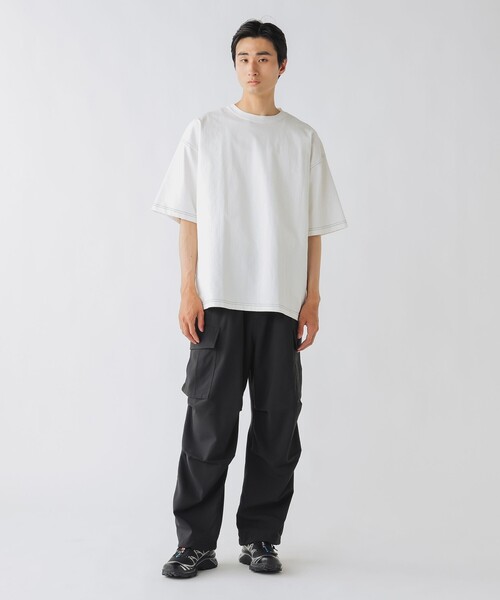 BEAMS HEART(ビームスハート)の「【ユニセックス】ステッチ 配色 オーバー Tシャツ(Tシャツ/カットソー・メンズ・ブラック/ホワイト・MEDIUM/SMALL/LARGE)」の4枚目の写真