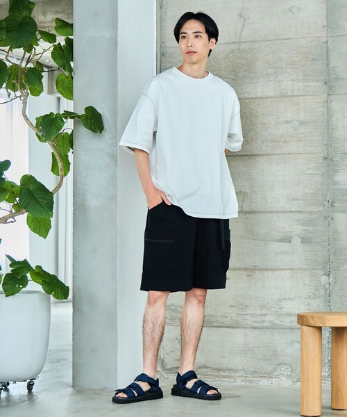 BEAMS HEART(ビームスハート)の「【ユニセックス】ステッチ 配色 オーバー Tシャツ(Tシャツ/カットソー・メンズ・ブラック/ホワイト・MEDIUM/SMALL/LARGE)」の7枚目の写真