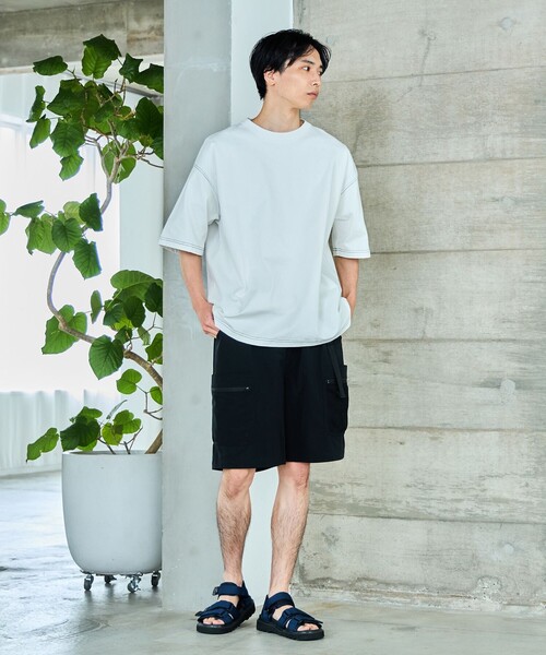BEAMS HEART(ビームスハート)の「【ユニセックス】ステッチ 配色 オーバー Tシャツ(Tシャツ/カットソー・メンズ・ブラック/ホワイト・MEDIUM/SMALL/LARGE)」の8枚目の写真