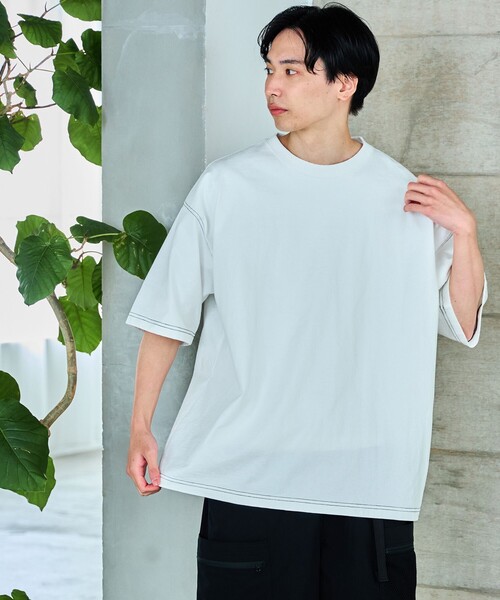 BEAMS HEART(ビームスハート)の「【ユニセックス】ステッチ 配色 オーバー Tシャツ(Tシャツ/カットソー・メンズ・ブラック/ホワイト・MEDIUM/SMALL/LARGE)」の11枚目の写真