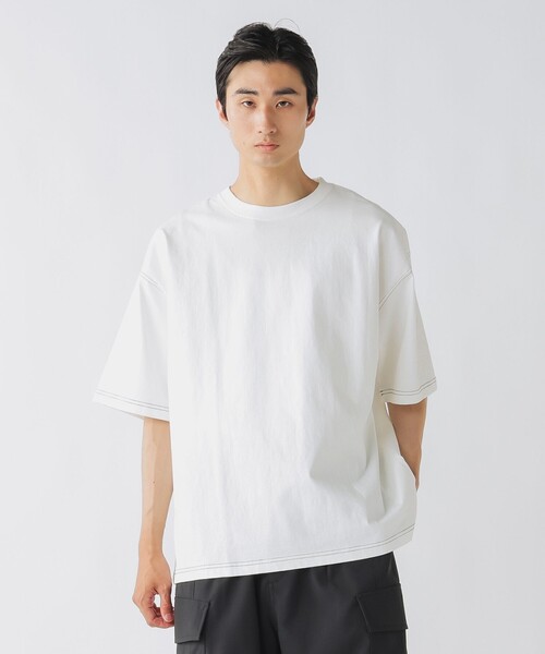 BEAMS HEART(ビームスハート)の「【ユニセックス】ステッチ 配色 オーバー Tシャツ(Tシャツ/カットソー・メンズ・ブラック/ホワイト・MEDIUM/SMALL/LARGE)」の22枚目の写真
