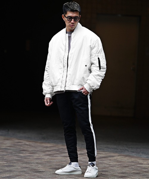 JOKER（ジョーカー）の「スーパーBIGシルエット中綿MA-1 メンズ ブルゾン ジャケット 春服 冬服（MA-1・メンズ・カーキ/ホワイト/ブラック/ホワイト×ブラック・L/M）」の11枚目の写真