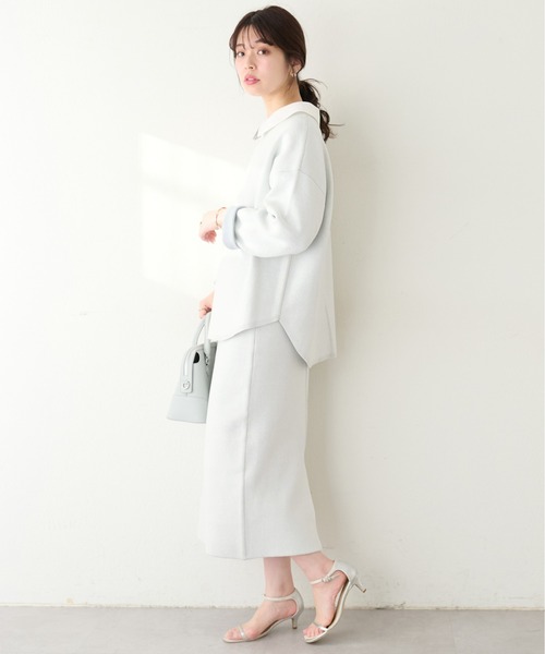 natural couture(ナチュラルクチュール)の「三重臼Iラインスカート(スカート・レディース・イエロー系その他/オフホワイト/ピンク/ベージュ/ネイビー・FREE)」の8枚目の写真