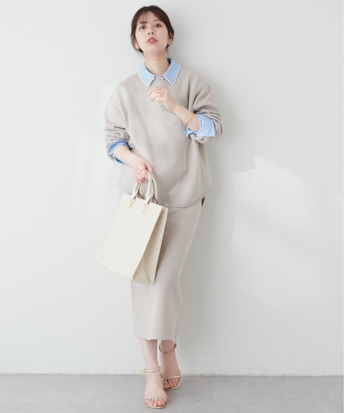 natural couture(ナチュラルクチュール)の「三重臼Iラインスカート(スカート・レディース・イエロー系その他/オフホワイト/ピンク/ベージュ/ネイビー・FREE)」の17枚目の写真