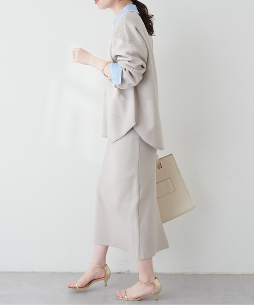natural couture(ナチュラルクチュール)の「三重臼Iラインスカート(スカート・レディース・イエロー系その他/オフホワイト/ピンク/ベージュ/ネイビー・FREE)」の16枚目の写真