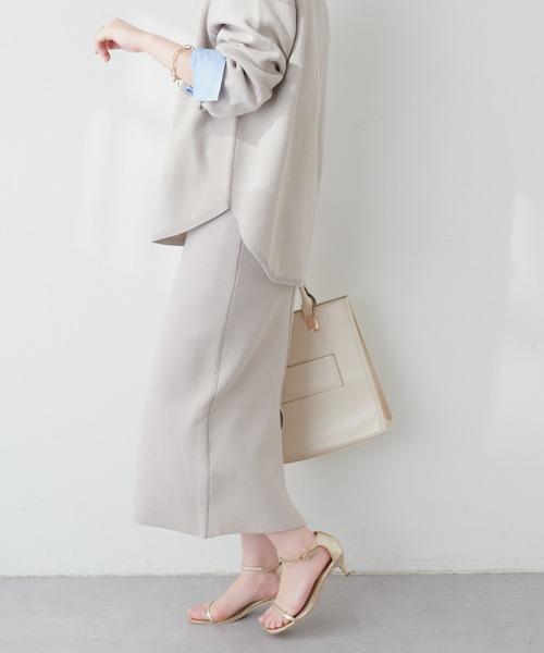 natural couture(ナチュラルクチュール)の「三重臼Iラインスカート(スカート・レディース・イエロー系その他/オフホワイト/ピンク/ベージュ/ネイビー・FREE)」の13枚目の写真