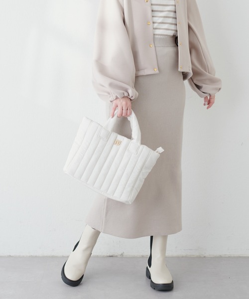 natural couture(ナチュラルクチュール)の「三重臼Iラインスカート(スカート・レディース・イエロー系その他/オフホワイト/ピンク/ベージュ/ネイビー・FREE)」の18枚目の写真