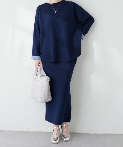 natural couture(ナチュラルクチュール)の「三重臼Iラインスカート(スカート・レディース・イエロー系その他/オフホワイト/ピンク/ベージュ/ネイビー・FREE)」の21枚目の写真