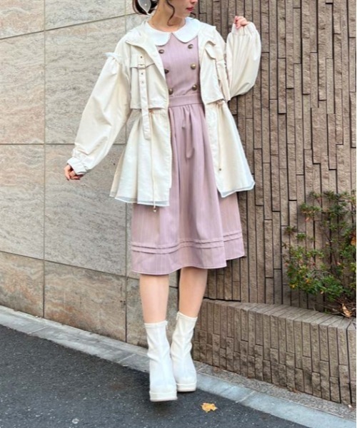 axes femme POETIQUE（アクシーズファムポエティック）の「ミリタリーフーディーブルゾン（ブルゾン・レディース・ミント/ブラック/キナリ・MEDIUM）」の2枚目の写真